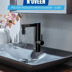 Perlator, przedłużka krótka do kranu Noveen, XL1029, czarny