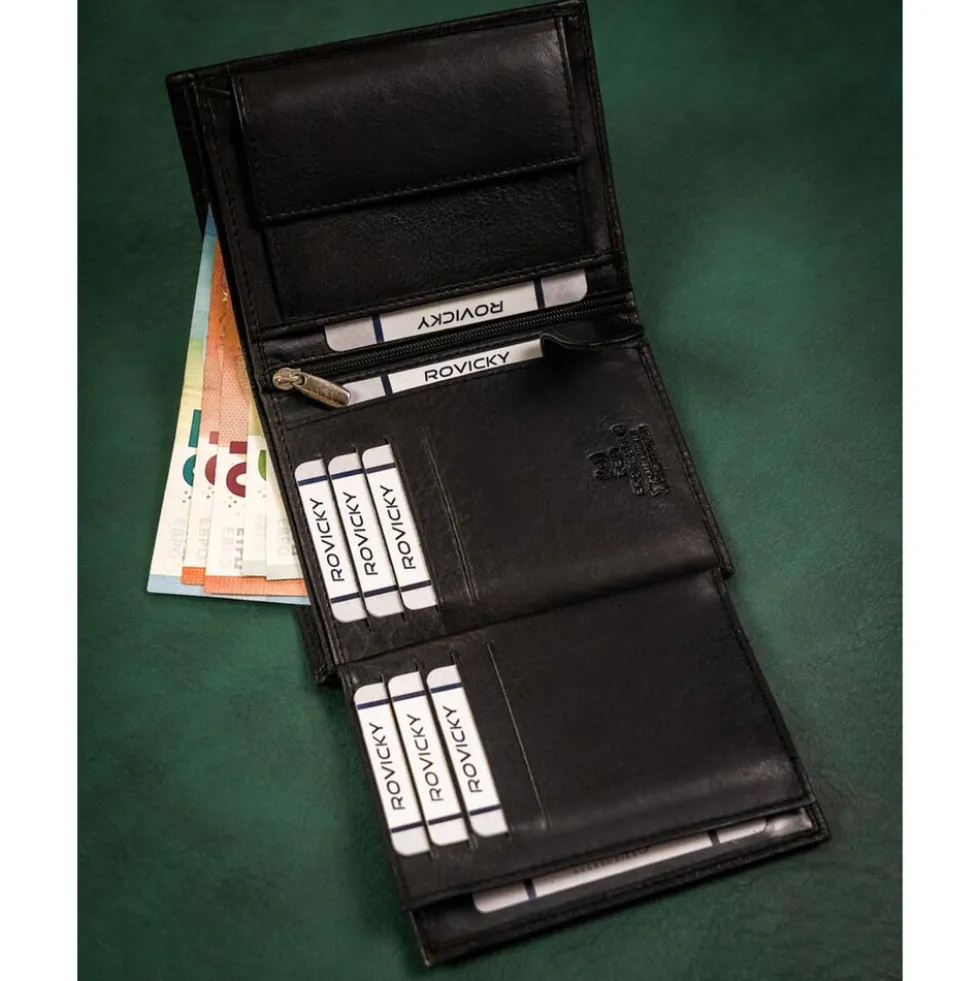 Pionowy portfel męski Always Wild z ochroną RFID, 13 x 10 x 2 cm