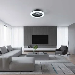 Plafon LED Sanico Goldlux Ghana, 38,5 cm, z wentylatorem, pilot IR