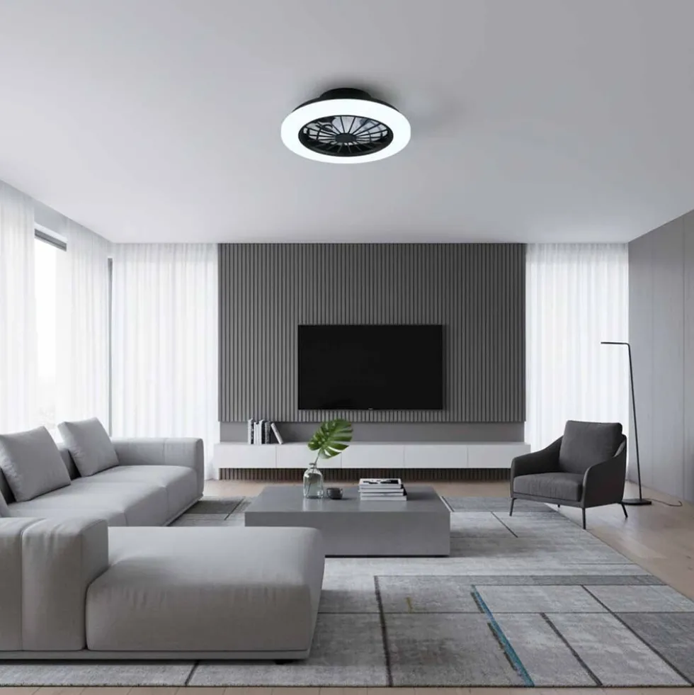 Plafon LED Sanico Goldlux Ghana, 38,5 cm, z wentylatorem, pilot IR