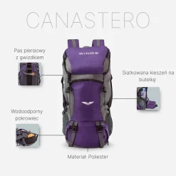 Plecak górski Wings Canastero, 30 l, fioletowy