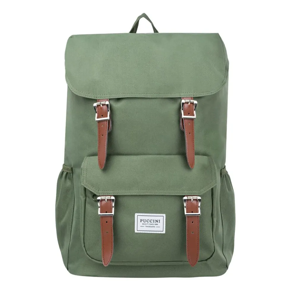 Plecak miejski materiałowy Puccini Legacy, 21 l, zielony