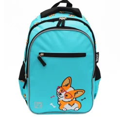 Plecak szkolny, wzór Corgi Dog, dwukomorowy, 1-3 klasa