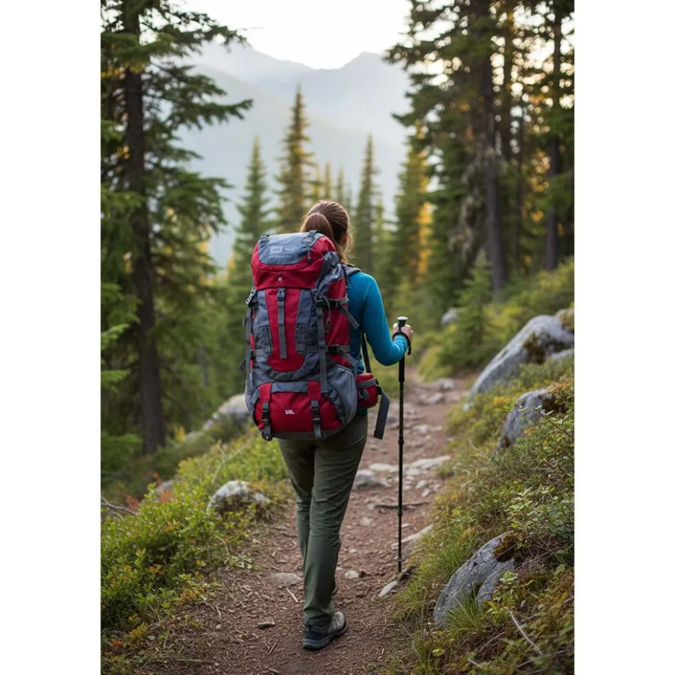 Plecak turystyczny HiMountain Hiker, 50 l, czerwony