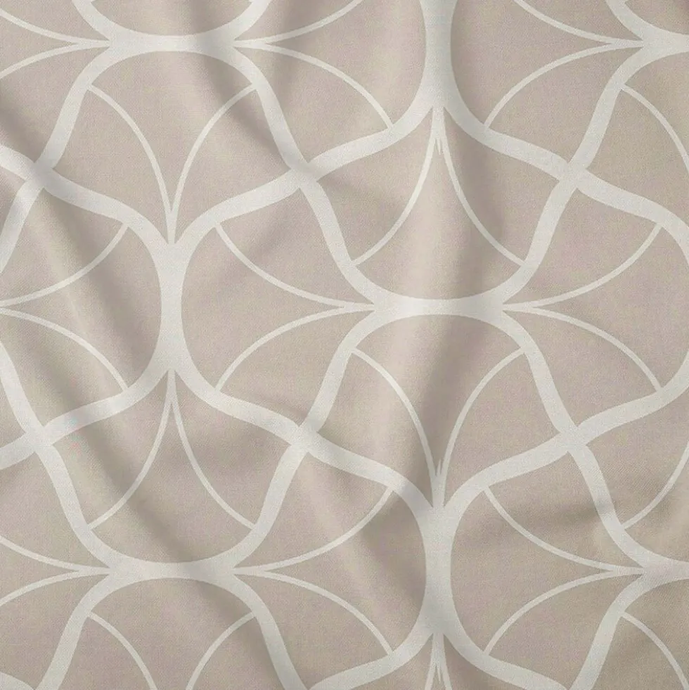 Pościel satynowa 140 x 200 cm Home Satin, beżowa z geometrycznym wzorem