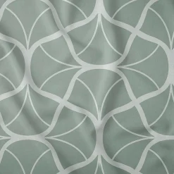 Pościel satynowa 140 x 200 cm Home Satin, miętowa z geometrycznym wzorem