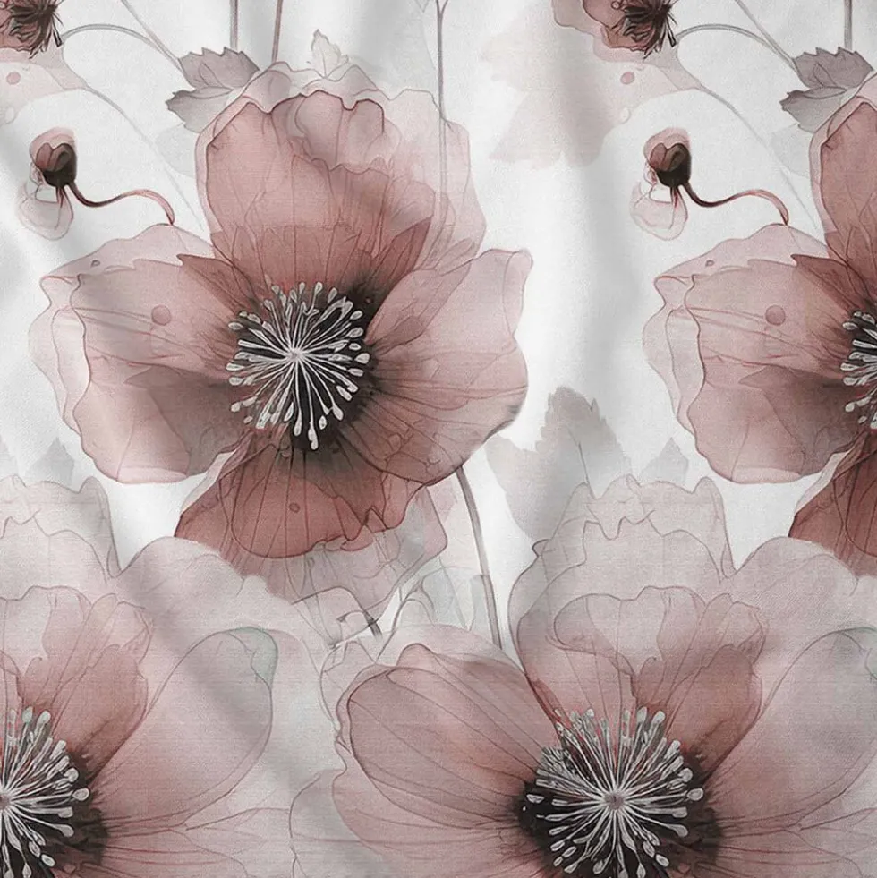Pościel satynowa 140 x 200 cm Home Satin, pudroworóżowa w duże kwiaty