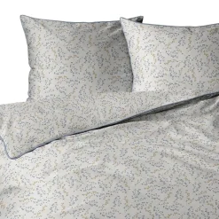 Pościel z perkalu 160 x 200 cm Lame Percale, niebiesko-żółte kwiaty