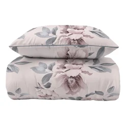 Pościel z perkalu 160 x 200 cm Lame Percale, kwiaty, różowa
