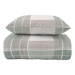 Pościel z perkalu 160 x 200 cm Lame Percale, geometria, zielona
