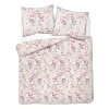 Pościel z perkalu 160 x 200 cm Lame Percale, różowo-fioletowe kwiatki