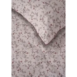 Pościel z perkalu 160 x 200 cm Lame Percale, kwiatki, pudrowy róż
