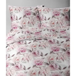 Pościel z perkalu 160 x 200 cm Lame Percale, różowe kwiaty
