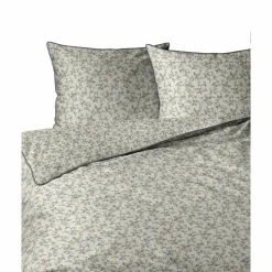 Pościel z perkalu 160 x 200 cm Lame Percale, kwiatki, ecru