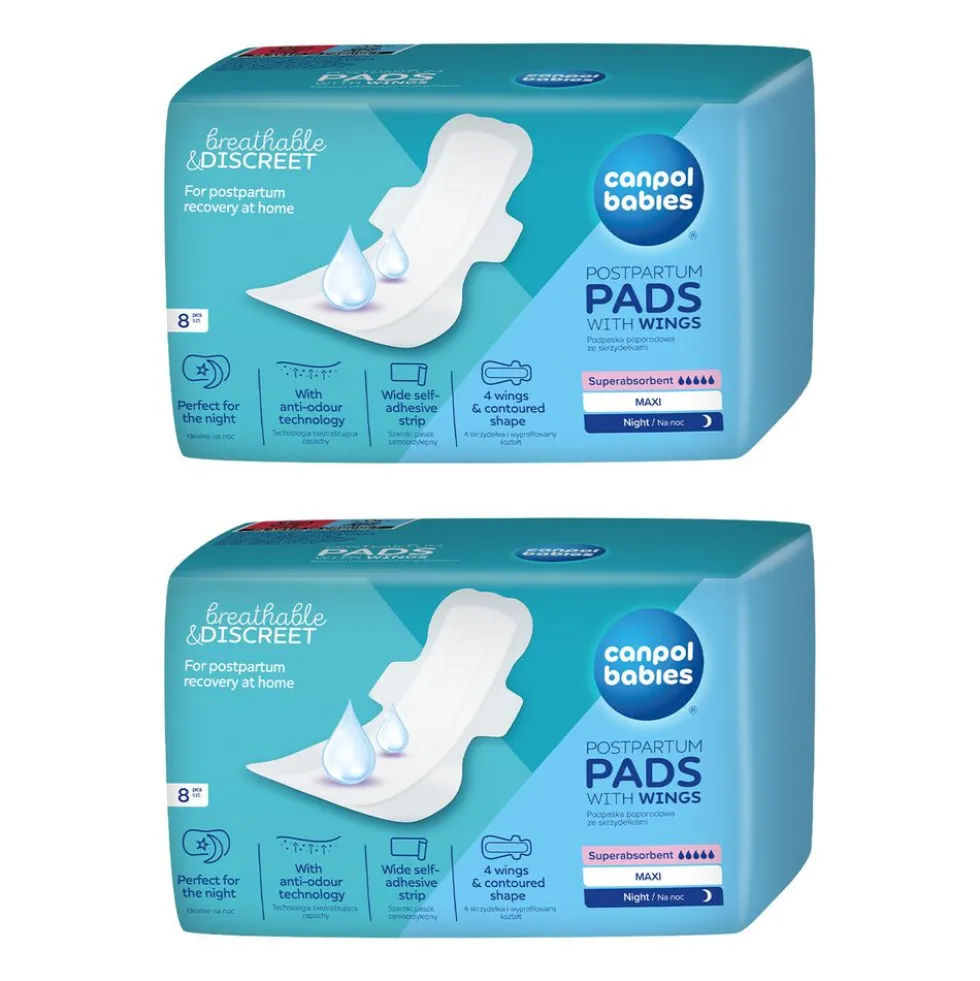 Podpaski poporodowe Canpol Babies Night, 2 x 8 sztuk