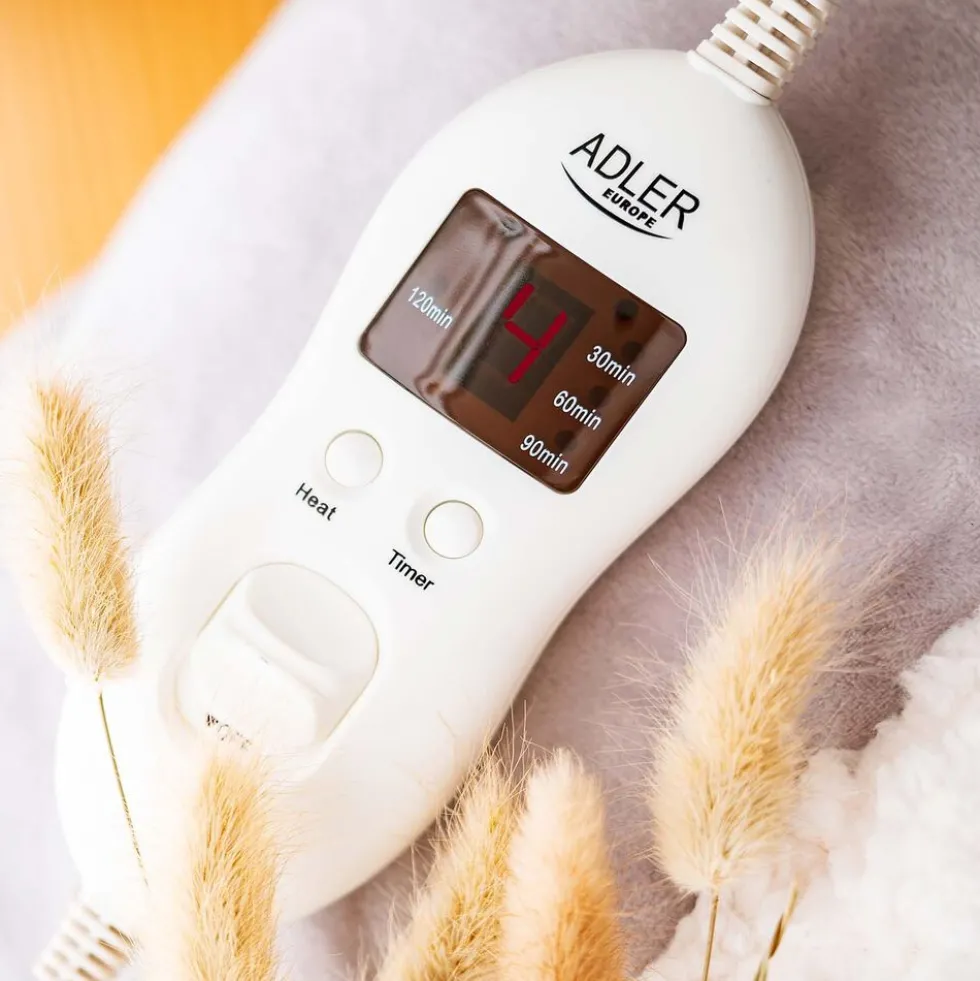 Poduszka elektryczna Adler AD 7412, z pilotem i 4-stopniową regulacją temperatury