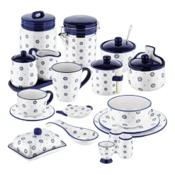 Pojemnik ceramiczny z pokrywką Tadar Folklor, 900 ml, biały