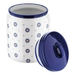Pojemnik ceramiczny z pokrywką Tadar Folklor, 900 ml, biały