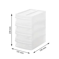 Pojemnik z 4 szufladami 14,1 x 19,5 x 23,3 cm Rotho Tower, transparentny