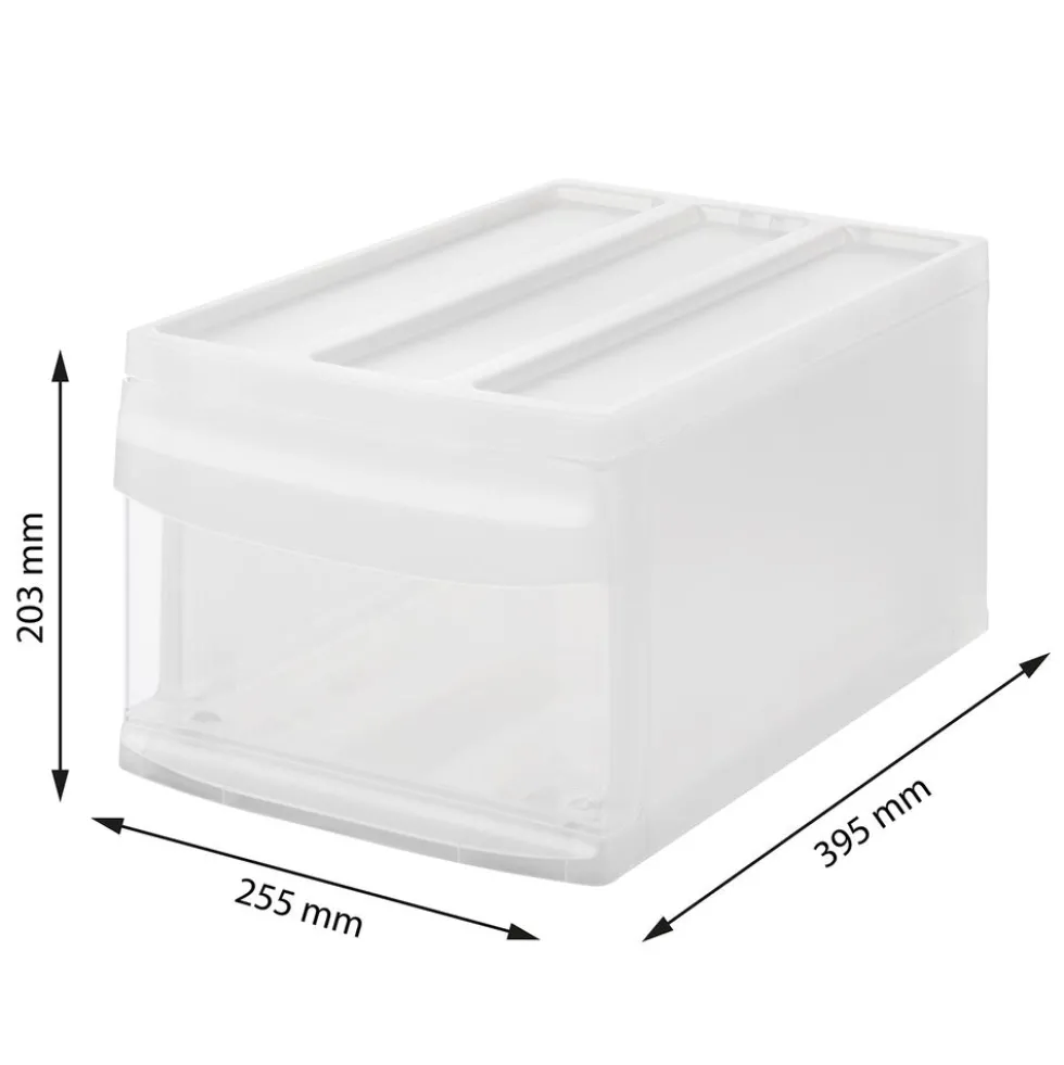 Pojemnik z szufladą 25,5 x 39,5 x 20,3 cm Rotho Systemix, transparentny