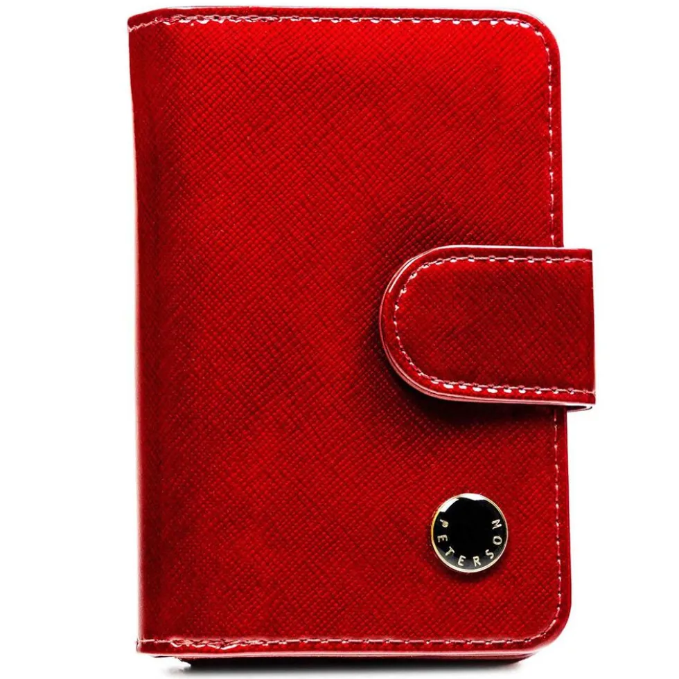 Portfel damski skórzany Peterson, 2,5 x 8,5 x 3 cm, RFID, z zatrzaskiem