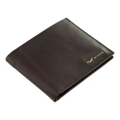 Portfel męski ze skóry bydlęcej Wings, 11 x 13 x 2 cm, RFID, brązowy