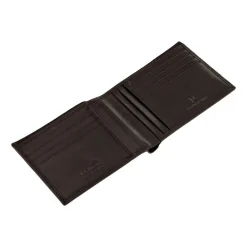 Portfel męski ze skóry bydlęcej Wings, 11 x 13 x 2 cm, RFID, brązowy