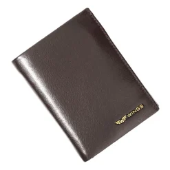 Portfel męski ze skóry bydlęcej Wings, 13 x 10 x 2 cm, RFID, brązowy