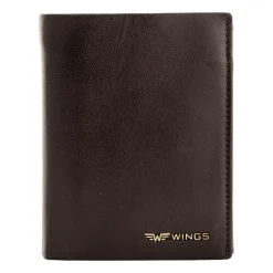 Portfel męski ze skóry bydlęcej Wings, 13 x 10 x 2 cm, RFID, brązowy