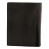 Portfel męski ze skóry koziej Wings, 13 x 10 x 2 cm, RFID, czarny