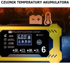 Prostownik automatyczny 12V/6A Tracer DT126, z funkcją diagnozy i regeneracji