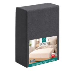 Prześcieradło frotte z gumką 90 x 200 cm Pation Home Luneo, grafitowe