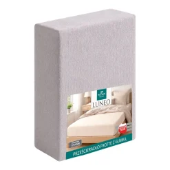 Prześcieradło frotte z gumką 160 x 200 cm Pation Home Luneo, jasnoszare