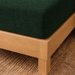 Prześcieradło frotte z gumką 90 x 200 cm Pation Home Luneo, zielone