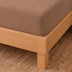 Prześcieradło frotte z gumką 220 x 200 cm Pation Home Luneo, ciemnobeżowe