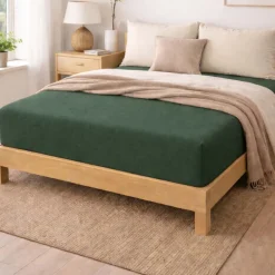 Prześcieradło z gumką 160 x 200 cm Pation Home Nexa, zielone