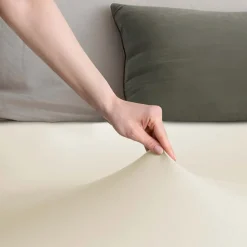Prześcieradło z gumką 80-90 x 200 cm Restilo Amber, beżowe
