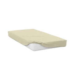 Prześcieradło z gumką 160 x 200 x 25 cm Soft Jersey, kremowe