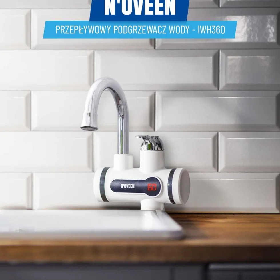 Przepływowy podgrzewacz wody NOVEEN IWH360, LED, 2 – 2,5 l/min
