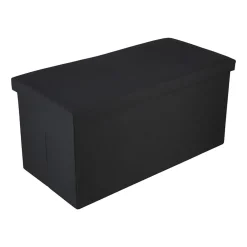 Puf ze schowkiem Smukee Home, 76 x 38 x 38 cm, czarny