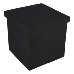 Puf ze schowkiem Smukee Home, 38 x 38 x 38 cm, czarny