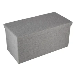 Puf ze schowkiem Smukee Home, 76 x 38 x 38 cm, szary