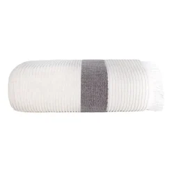 Ręcznik bawełniany frotte Faro Fala, 500 gsm, 50 x 90 cm, z frędzlami, ecru