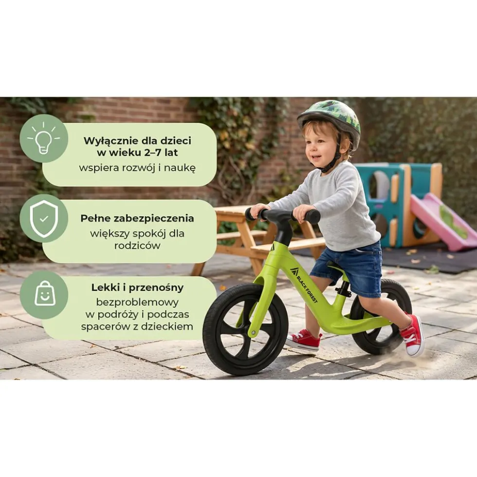 Rowerek biegowy Black Forest Speedykid, 12'', zielony
