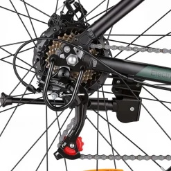 Rower elektryczny MTB Ancheer, 27,5”, czarny z zielonymi elementami