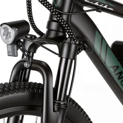 Rower elektryczny MTB Ancheer, 27,5”, czarny z zielonymi elementami