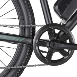Rower elektryczny MTB Ancheer, 27,5”, czarny z zielonymi elementami