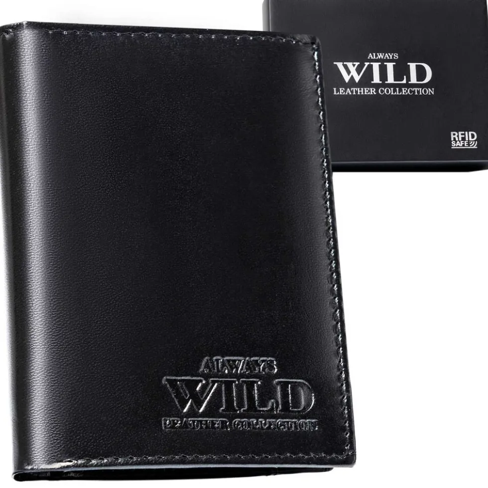 Skórzany portfel męski Always Wild, 13 x 9,5 x 2 cm