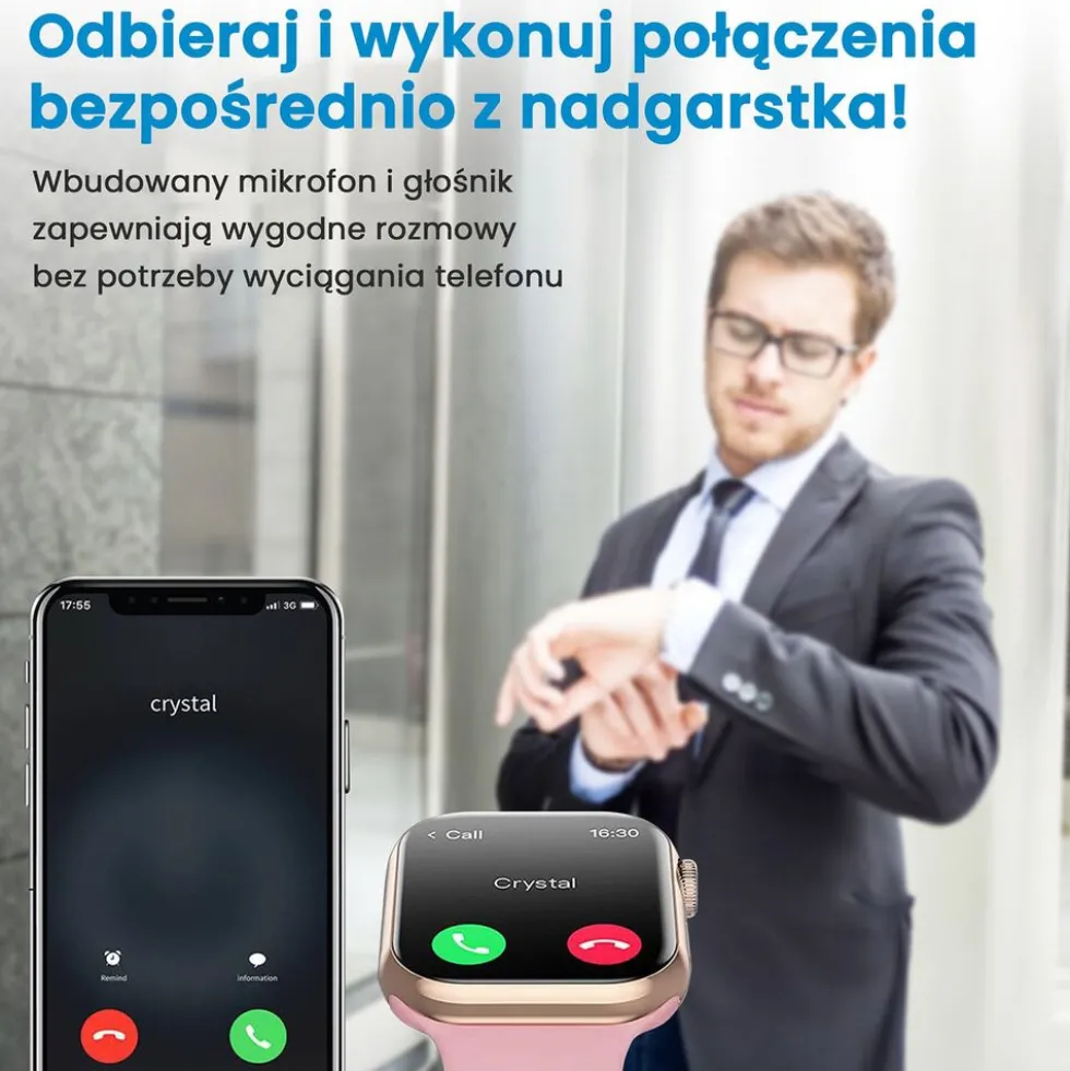 Smartwatch Extralink Lifestyle F89, 2 opaski, złoty