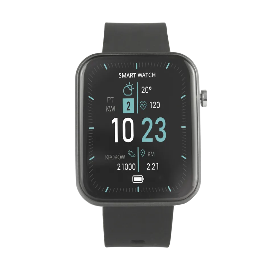 Smartwatch z 8 trybami sportowymi Hykker, wodoodporny, kwadratowy
